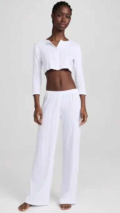 COUCOU The Pointelle Pants White M | Thumbnail 5