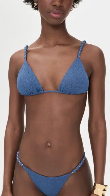 ViX Paula Hermanny Beads Tri Parallel Bikini Top Blue | Thumbnail 2