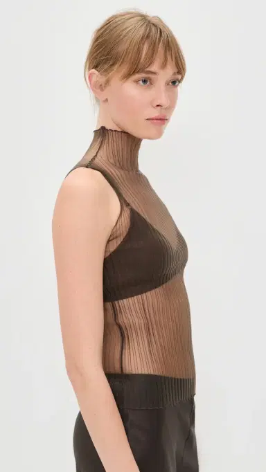 Aisling Camps Sleeveless Modern Mist Turtleneck Top Smoke | Thumbnail 4 Aisling Camps Sleeveless Modern Mist Turtleneck Top Smoke | Thumbnail 4