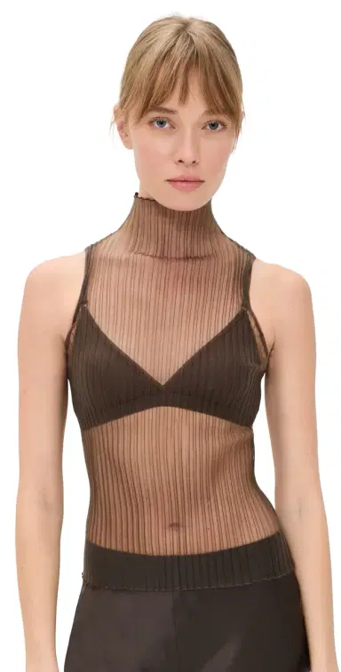 Aisling Camps Sleeveless Modern Mist Turtleneck Top Smoke | Thumbnail 1 Aisling Camps Sleeveless Modern Mist Turtleneck Top Smoke | Thumbnail 1