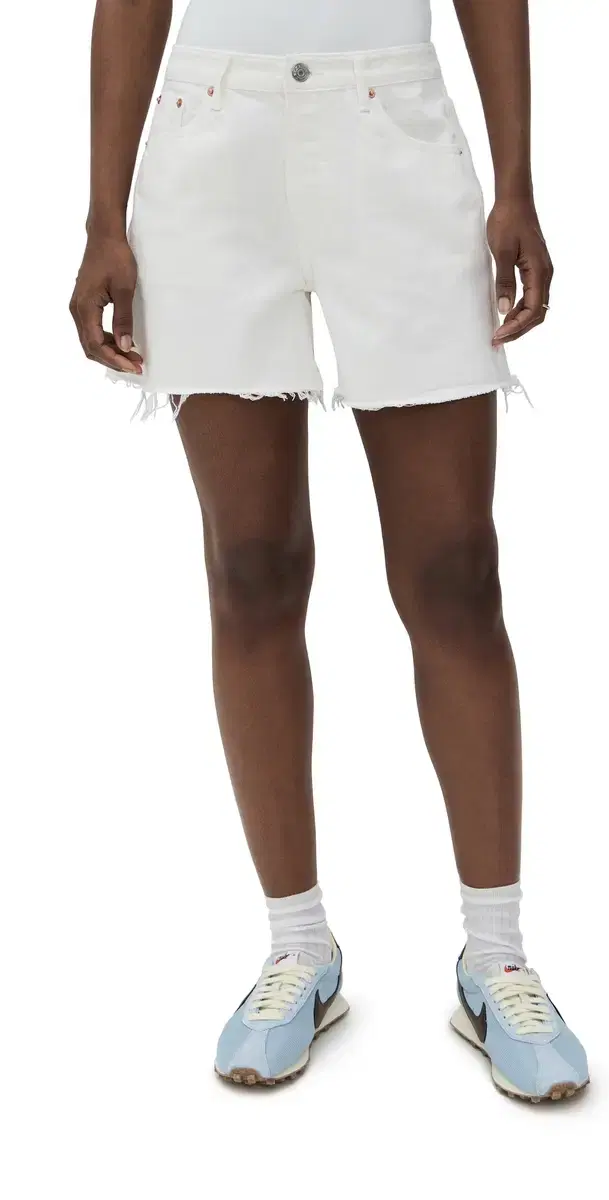 PARKE White Long Baggy Shorts White