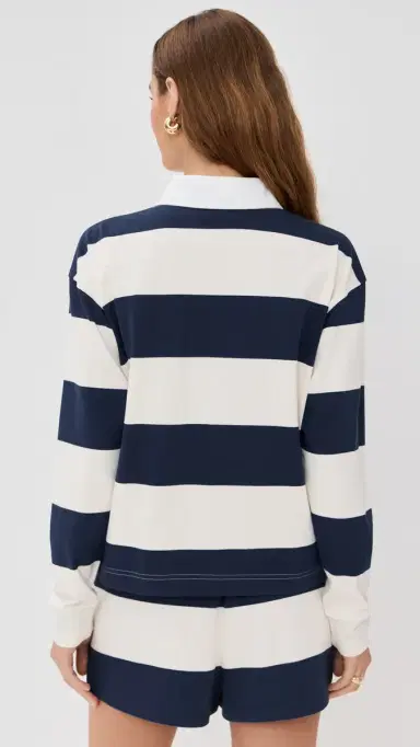 LE BOP Hayley Cropped Polo Navy/Ivory M | Thumbnail 3
