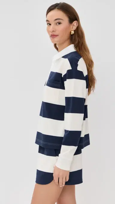 LE BOP Hayley Cropped Polo Navy/Ivory M | Thumbnail 4