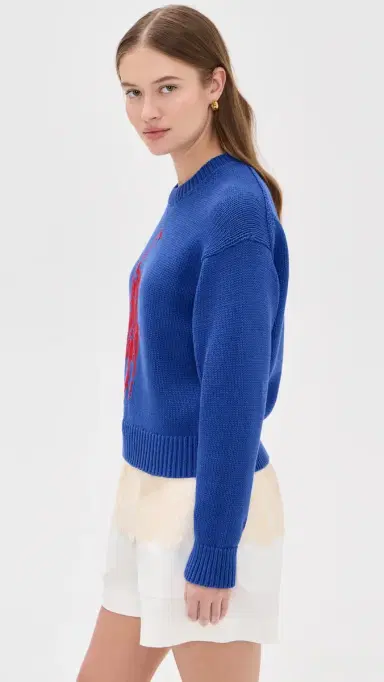 Polo Ralph Lauren Cotton Long Sleeve Crew Neck Pullover Bright Royal | Thumbnail 4 Polo Ralph Lauren Cotton Long Sleeve Crew Neck Pullover Bright Royal | Thumbnail 4