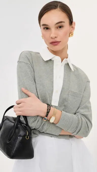 LE BOP Hayley Cropped Polo Heather Grey S | Thumbnail 2
