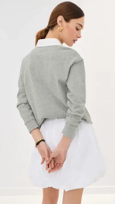 LE BOP Hayley Cropped Polo Heather Grey S | Thumbnail 3