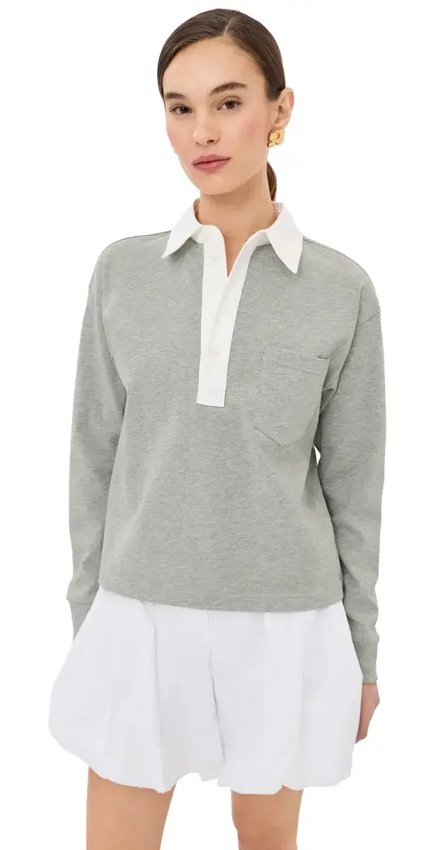 LE BOP Hayley Polo Shirt Heather Grey