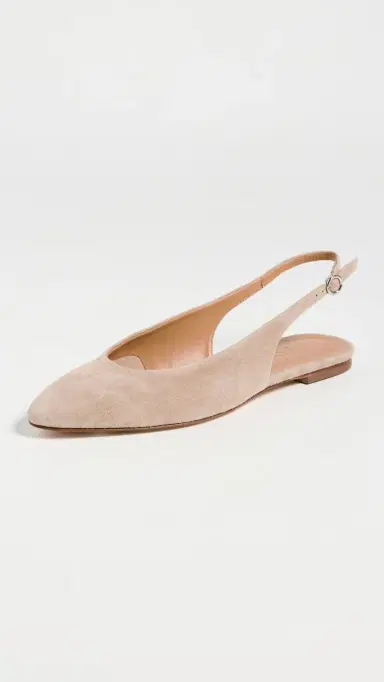 AEYDE Amelia Kid Suede Leather Sand Flats Sand | Thumbnail 2