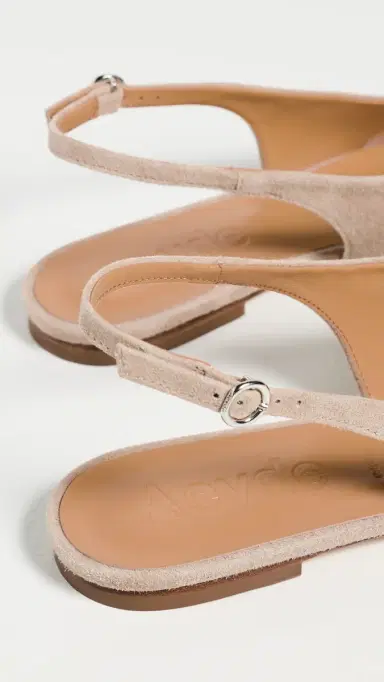 AEYDE Amelia Kid Suede Leather Sand Flats Sand | Thumbnail 4