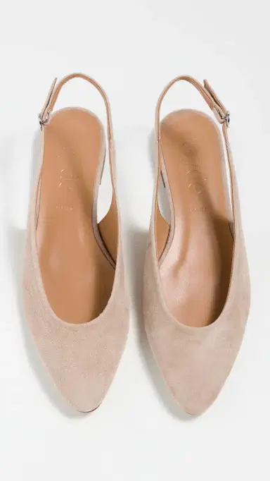 AEYDE Amelia Kid Suede Leather Sand Flats Sand | Thumbnail 5
