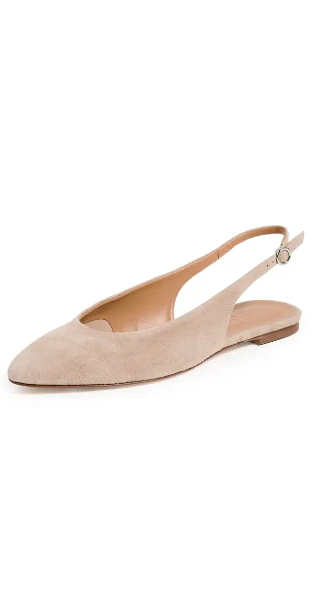 Amelia Kid Suede Leather Sand Flats Sand