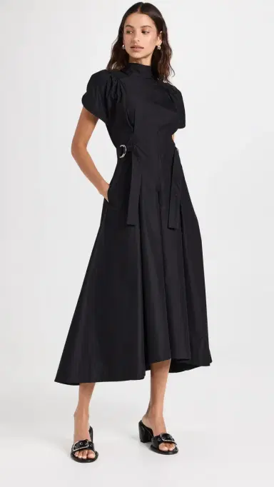 3.1 Phillip Lim Puff Sleeve Side Tie Flare Dress | Thumbnail 2