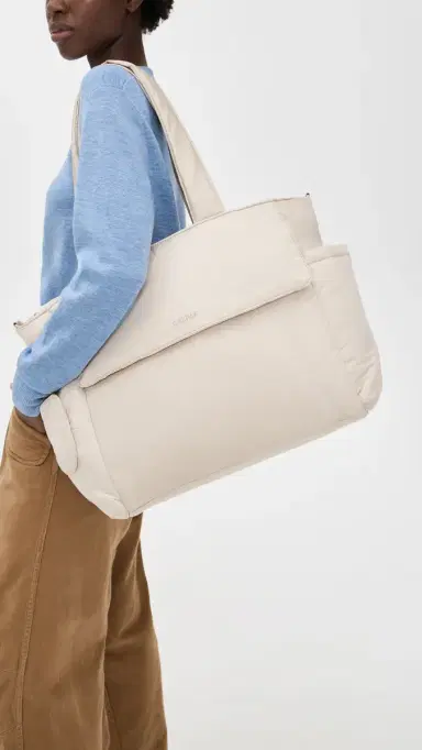 CALPAK Diaper Tote Bag with Laptop Sleeve Oatmeal One Size | Thumbnail 3 CALPAK Diaper Tote Bag with Laptop Sleeve Oatmeal One Size | Thumbnail 3