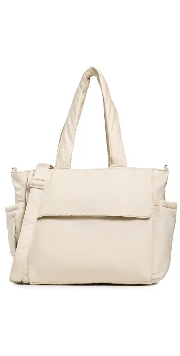 CALPAK Diaper Tote Bag with Laptop Sleeve Oatmeal One Size