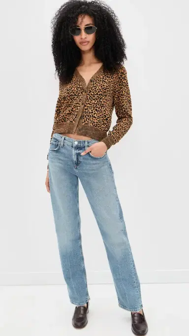 The Great. THE GREAT. The Shrunken V Neck Cardigan Leopard 3 | Thumbnail 5 The Great. THE GREAT. The Shrunken V Neck Cardigan Leopard 3 | Thumbnail 5