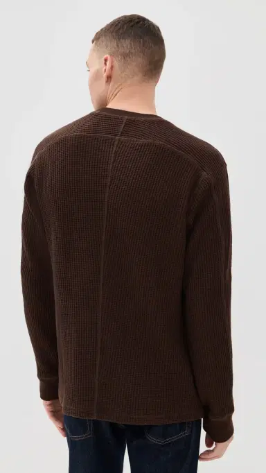 RAILS Wade Waffle Thermal Long Sleeve Tee Chocolate | Thumbnail 3