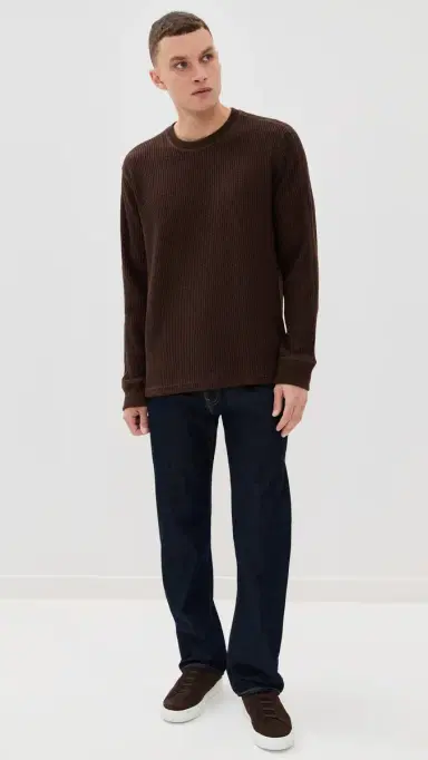 RAILS Wade Waffle Thermal Long Sleeve Tee Chocolate | Thumbnail 5