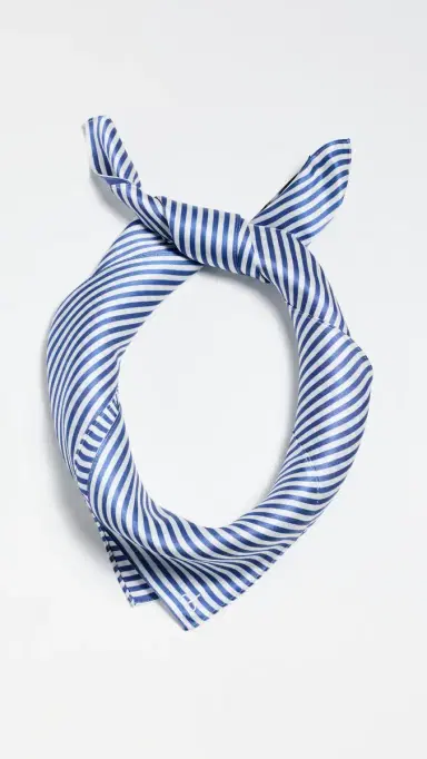 rag & bone Gail Striped Silk Scarf Blue White One Size | Thumbnail 2