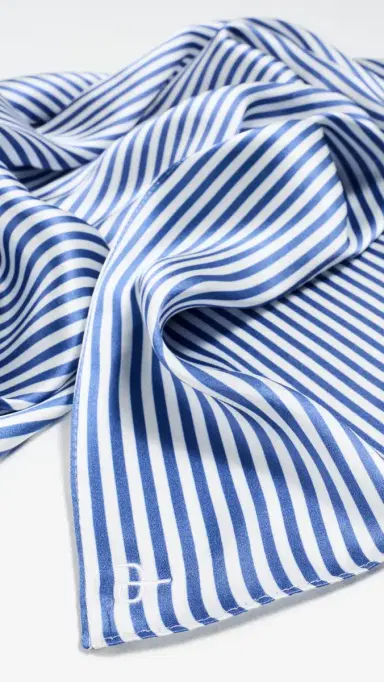 rag & bone Gail Striped Silk Scarf Blue White One Size | Thumbnail 6