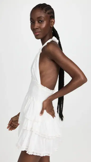 LoveShackFancy Deanna Halter Dress True White L | Thumbnail 4 LoveShackFancy Deanna Halter Dress True White L | Thumbnail 4