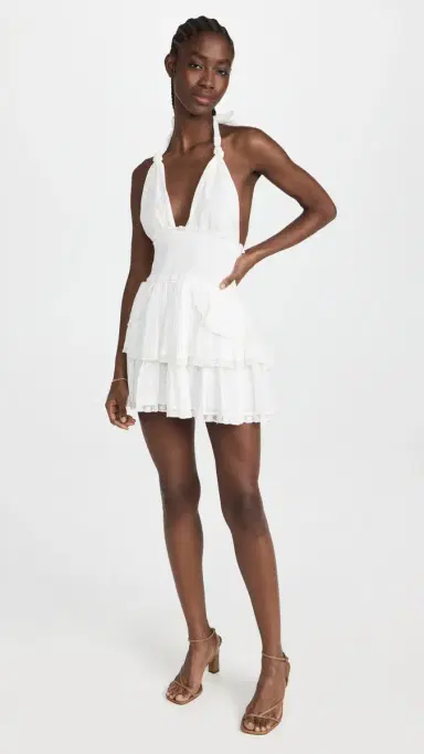 LoveShackFancy Deanna Halter Dress True White L | Thumbnail 5 LoveShackFancy Deanna Halter Dress True White L | Thumbnail 5