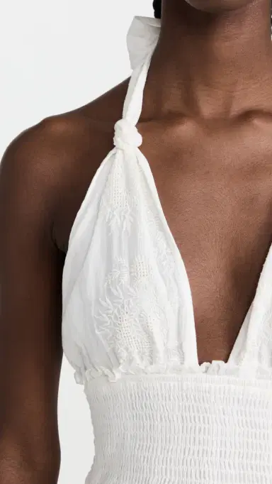 LoveShackFancy Deanna Halter Dress True White L | Thumbnail 6 LoveShackFancy Deanna Halter Dress True White L | Thumbnail 6