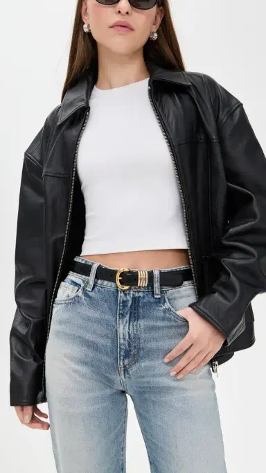 Madewell Mixed Metal Keeper Belt True Black | Thumbnail 3