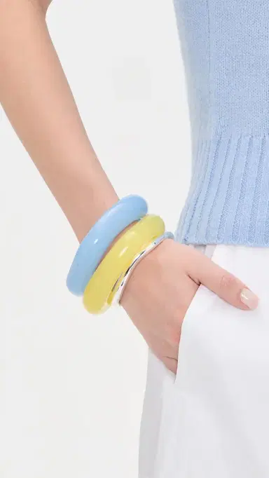 Madewell Sculptural Resin Bangle Bracelet Set Tranquil | Thumbnail 2