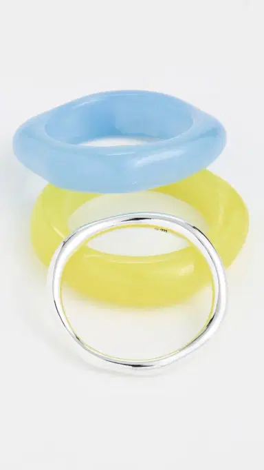 Madewell Sculptural Resin Bangle Bracelet Set Tranquil | Thumbnail 5