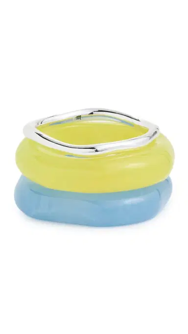 Madewell Sculptural Resin Bangle Bracelet Set Tranquil | Thumbnail 6