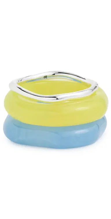 Madewell Sculptural Resin Bangle Bracelet Set Tranquil | Thumbnail 1
