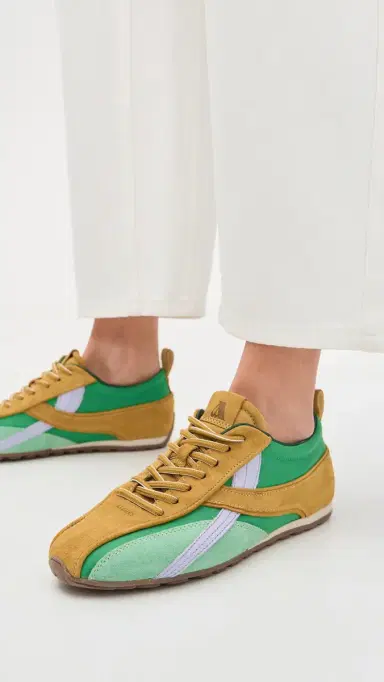 ALOHAS TB.304 Nylon Green Leather Sneakers Green #1 36 | Thumbnail 3