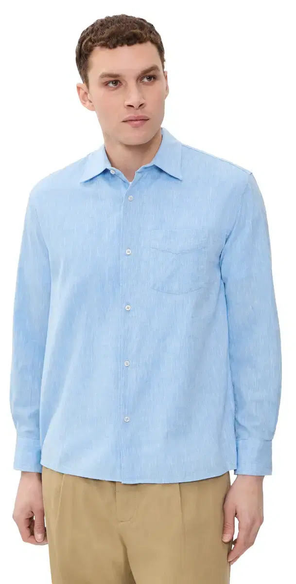 Cotton Button Up Shirt Dream Blue