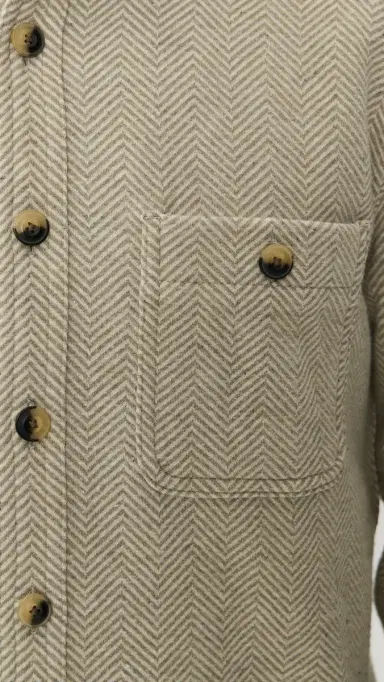 Marine Layer Pacifica Stretch Twill Overshirt Taupe Herringbone | Thumbnail 6 Marine Layer Pacifica Stretch Twill Overshirt Taupe Herringbone | Thumbnail 6