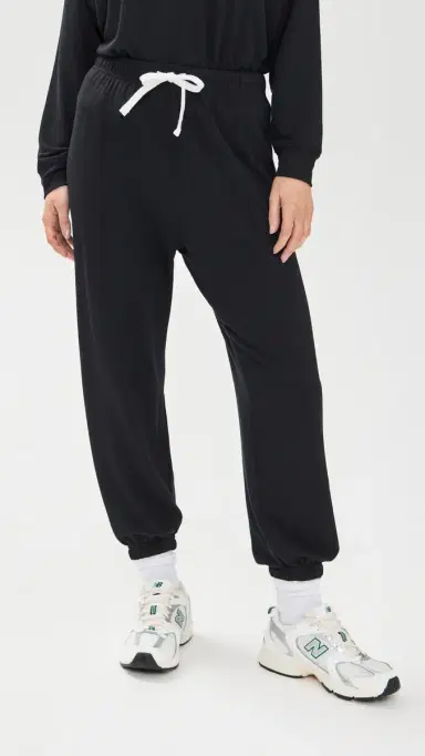 Splits59 Andie Oversized Fleece Sweatpants Black M | Thumbnail 2