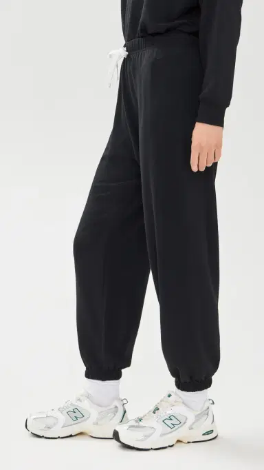 Splits59 Andie Oversized Fleece Sweatpants Black M | Thumbnail 4