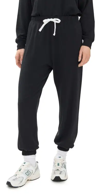 Splits59 Andie Oversized Fleece Sweatpants Black M | Thumbnail 1