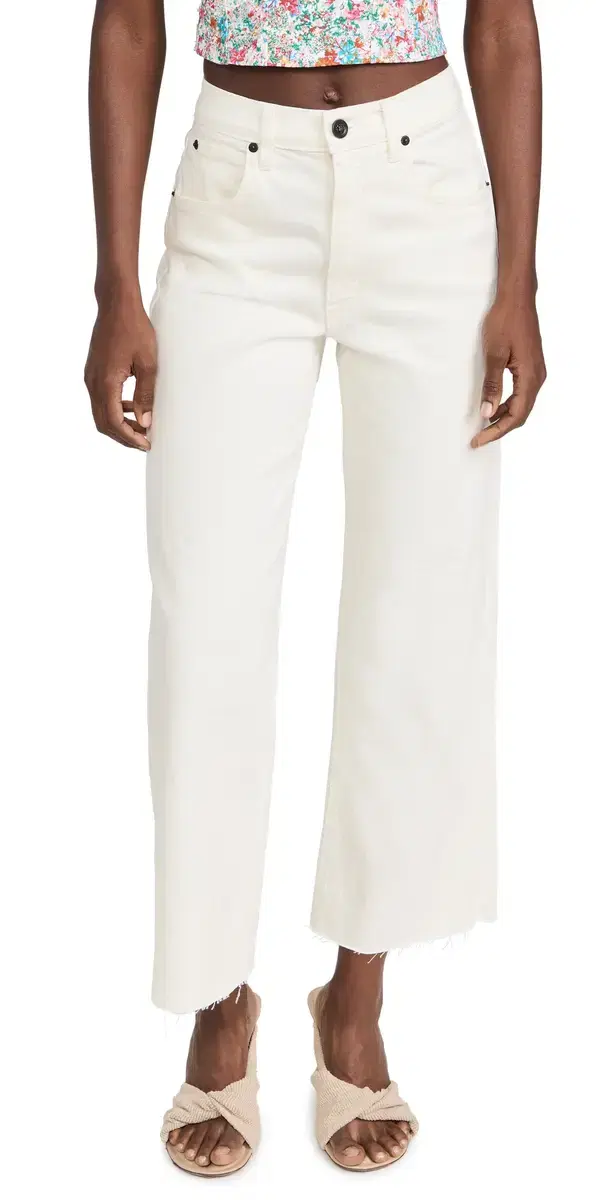 Grace Crop Jeans White