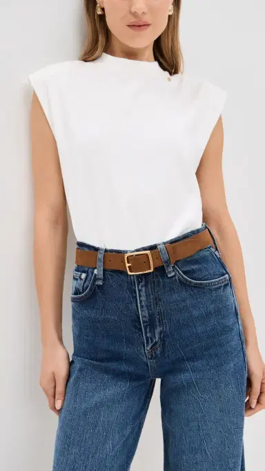 rag & bone Boyfriend Belt Brown Wood Suede | Thumbnail 3