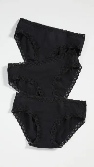Natori Bliss Girl Briefs 3 Pack Black S | Thumbnail 2