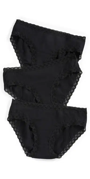 Natori Bliss Girl Briefs 3 Pack Black S | Thumbnail 1