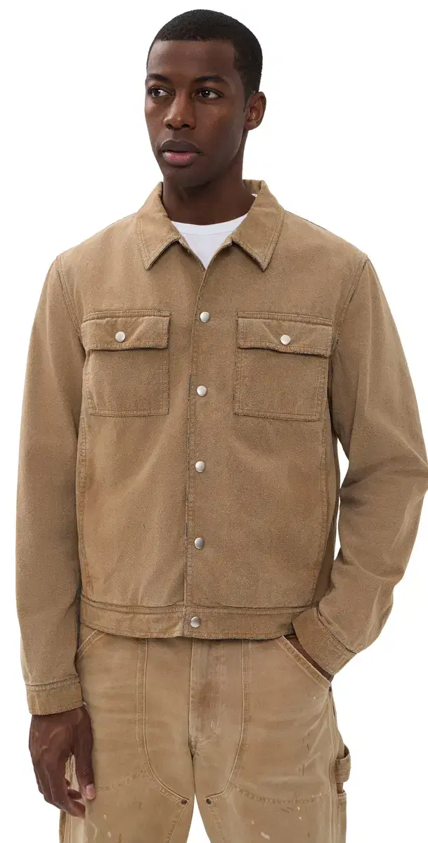 Faux Suede Sports Jacket Sand
