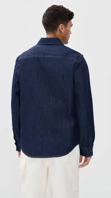 AMI Raw Indigo Denim Shirt Indigo | Thumbnail 3 AMI Raw Indigo Denim Shirt Indigo | Thumbnail 3