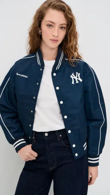 Sporty & Rich Yankees Varsity Jacket Dark Navy/White M | Thumbnail 2