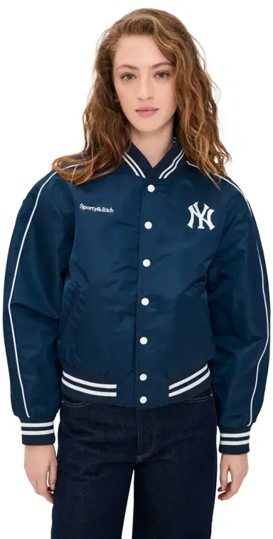 Sporty & Rich Yankees Varsity Jacket Dark Navy/White M | Thumbnail 1