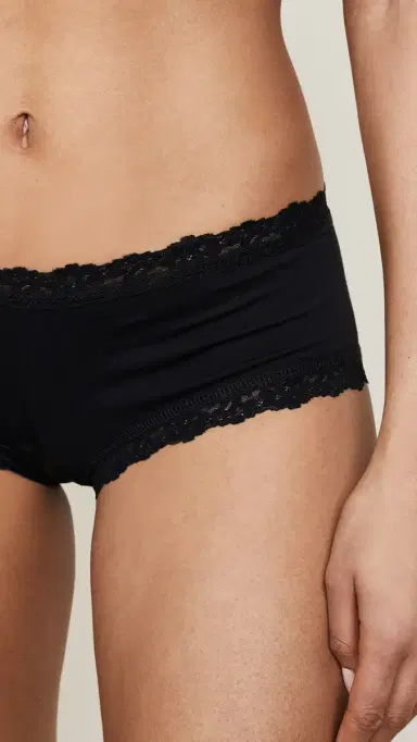 Hanky Panky Cotton with a Conscience Boy Shorts Black S | Thumbnail 4