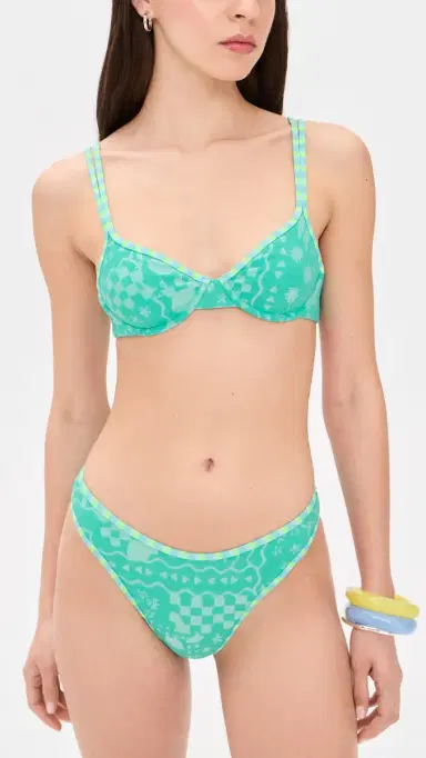 BEACH RIOT Camilla Bikini Top Aqua Haze S | Thumbnail 2