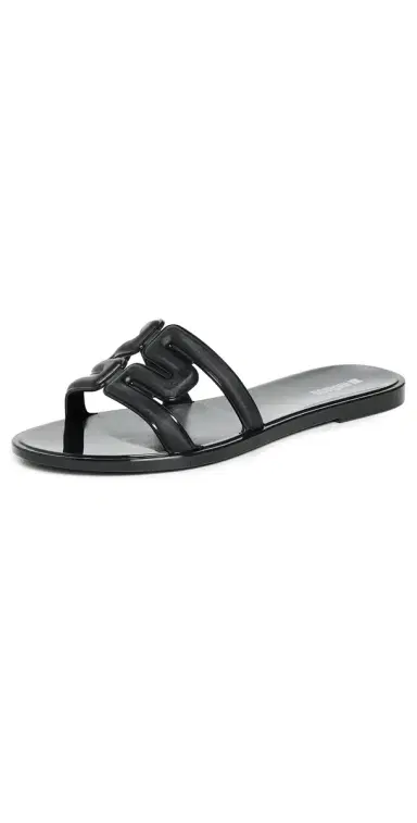 Melissa M Jelly Slides Black | Thumbnail 1