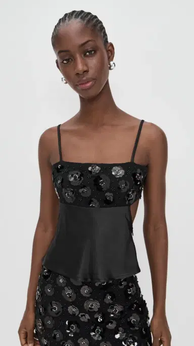 Bailey Rose Black Embellished Tank Black | Thumbnail 2 Bailey Rose Black Embellished Tank Black | Thumbnail 2