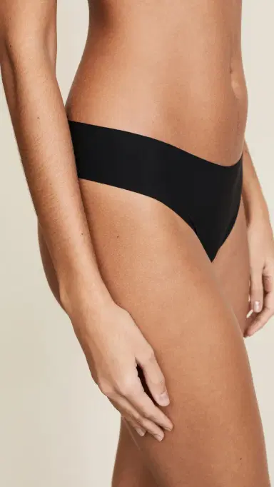 Commando Butter Mid Rise Thong Black | Thumbnail 3
